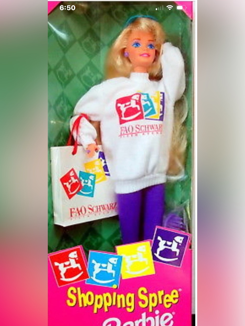 Mattel Barbie Doll 1994 NRFB 12749 FAO Schwarz Shopping Spree